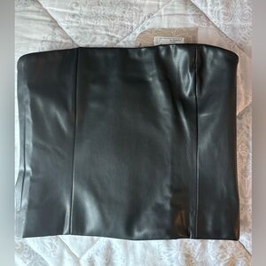 Meshki Pamella Faux Leather Strapless Crop Top